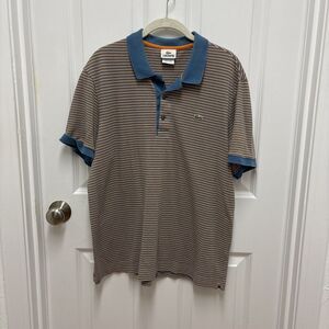 Men's Lacoste Blue Stripe Polo - Size‎ 6 Extra Large RN87651 CA 16998